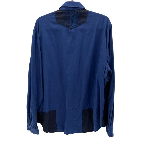 Robert Graham Navy Embroidered Button Down Shirt Men's Size XL - Picture 4 of 5